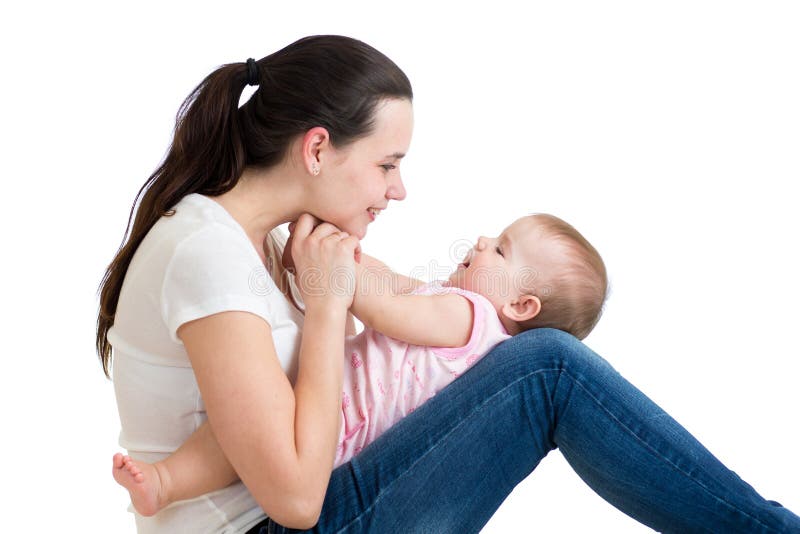 Gelukkig mamma met haar baby stock foto's Gelukkig mamma met haar baby stock foto's
