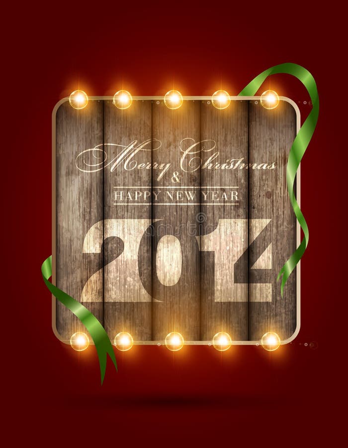 Download Gelukkig nieuw jaar 2014 vector illustratie. Illustratie bestaande uit retro - 39104612