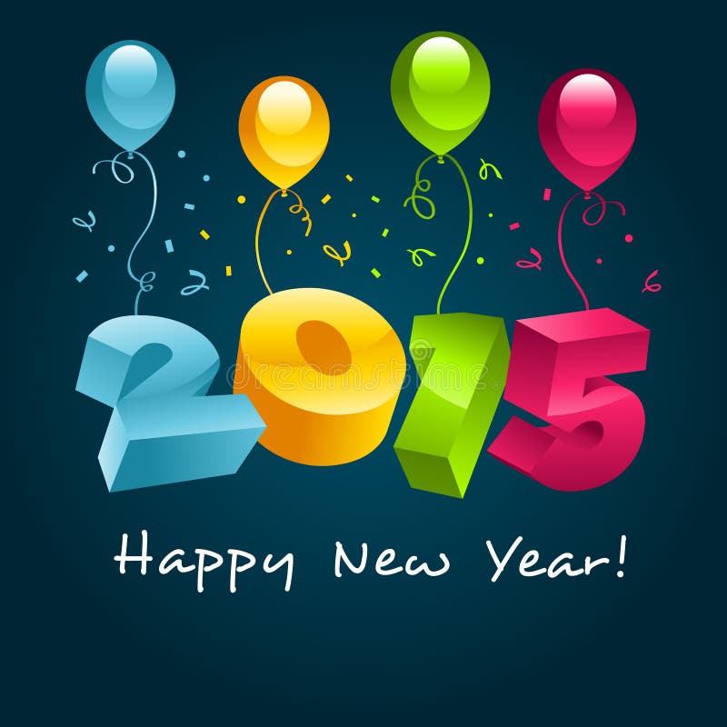 Gelukkig nieuw jaar 2015 stock illustratie Gelukkig nieuw jaar 2015 stock illustratie