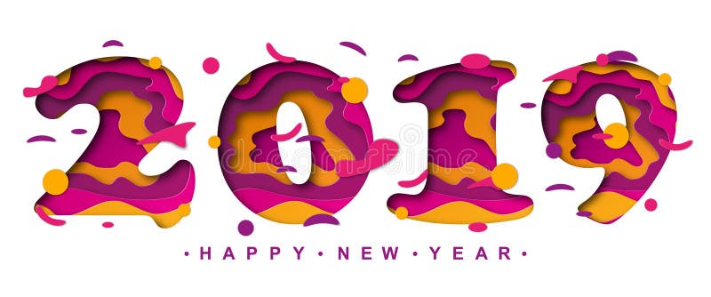2019 Gelukkig Nieuwjaar Vector illustratie stock illustratie