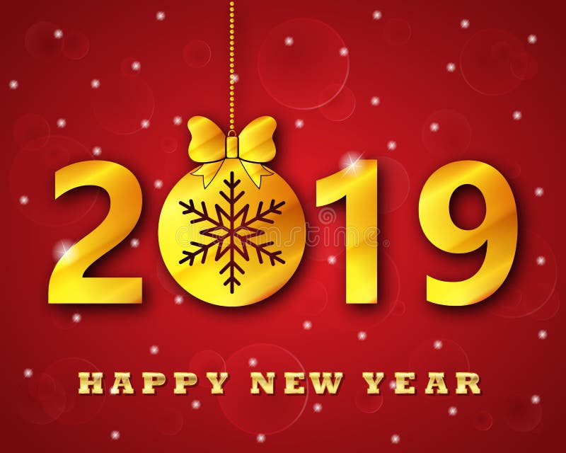 2019 Gelukkig Nieuwjaar Vector illustratie stock illustratie