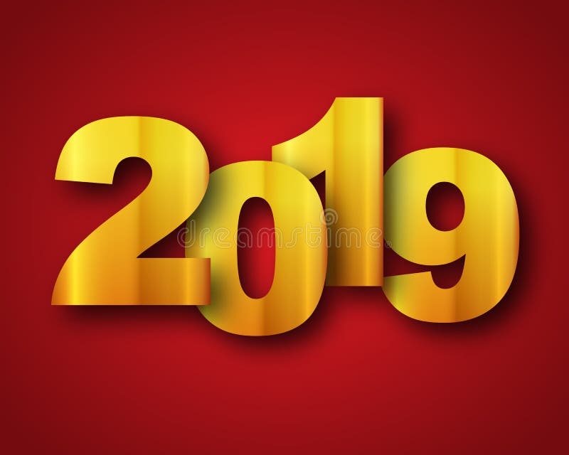 2019 Gelukkig Nieuwjaar Vector illustratie vector illustratie