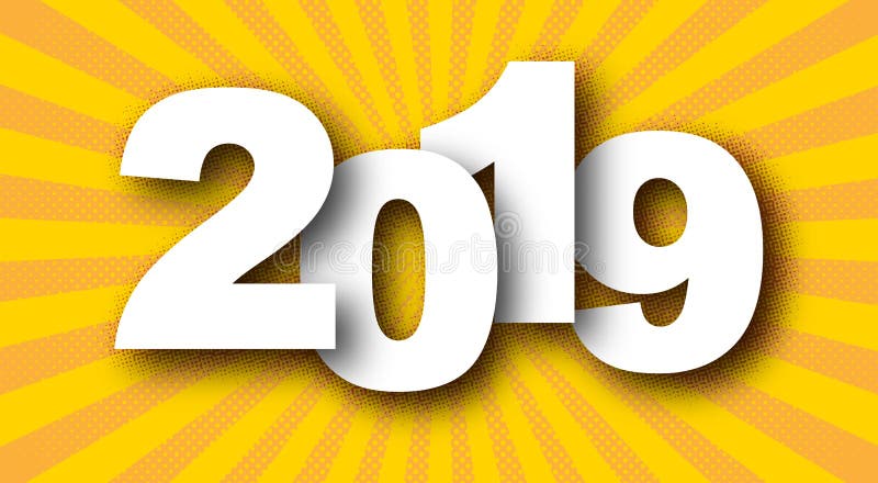 2019 Gelukkig Nieuwjaar Vector illustratie vector illustratie