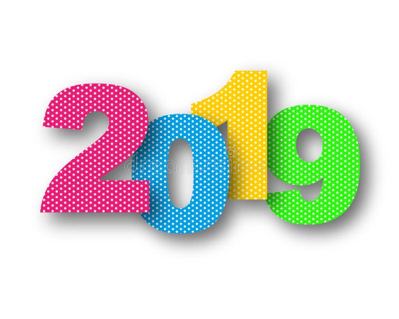 2019 Gelukkig Nieuwjaar Vector illustratie royalty-vrije illustratie