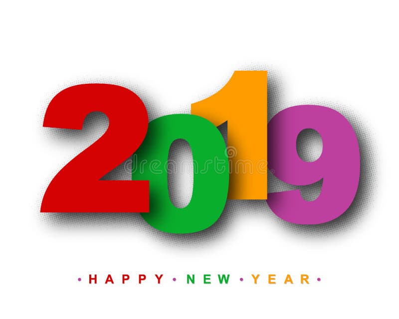 2019 Gelukkig Nieuwjaar Vector illustratie stock illustratie