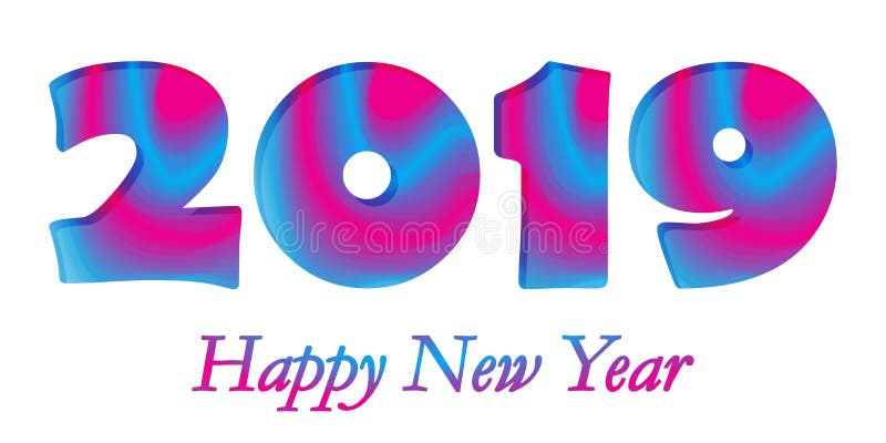 2019 Gelukkig Nieuwjaar Vector illustratie royalty-vrije illustratie