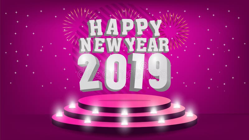 2019 Gelukkig Nieuwjaarmalplaatje met creatief ontwerp als achtergrond voor uw groetenkaart, uitnodiging, affiches, brochure, ban vector illustratie 2019 Gelukkig Nieuwjaarmalplaatje met creatief ontwerp als achtergrond voor uw groetenkaart, uitnodiging, affiches, brochure, ban vector illustratie