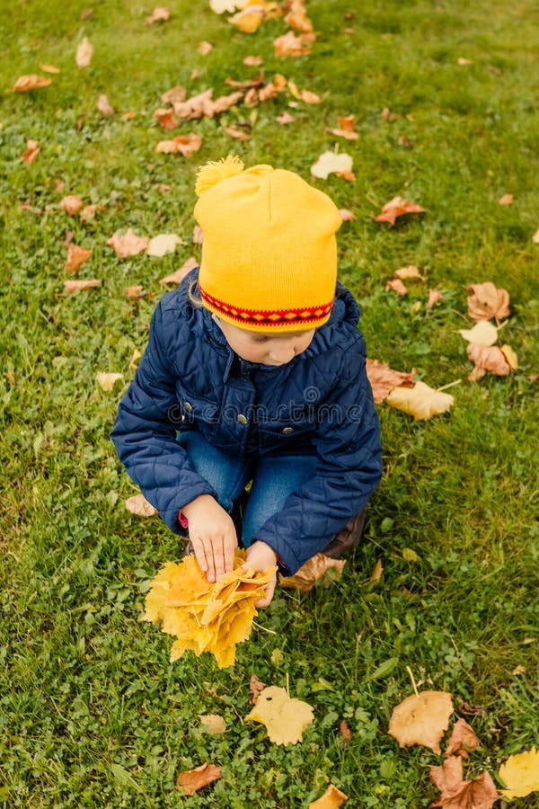 Gelukkig weinig kind, babymeisje die en in de herfst op de aardgang in openlucht lachen spelen Jong geitjespel in de herfstpark royalty-vrije stock afbeelding Gelukkig weinig kind, babymeisje die en in de herfst op de aardgang in openlucht lachen spelen Jong geitjespel in de herfstpark royalty-vrije stock afbeelding