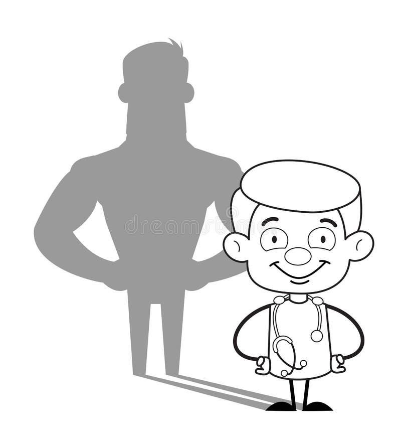 Gelukkige Arts Muscular Shadow Vector vector illustratie Gelukkige Arts Muscular Shadow Vector vector illustratie