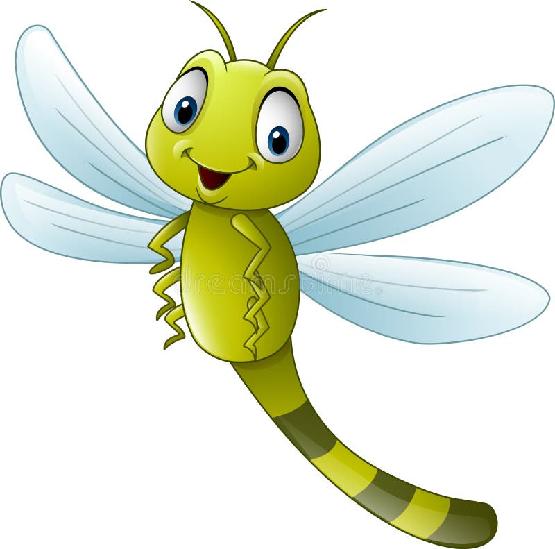 Illustration of Happy cartoon dragonfly. Illustration of Happy cartoon dragonfly