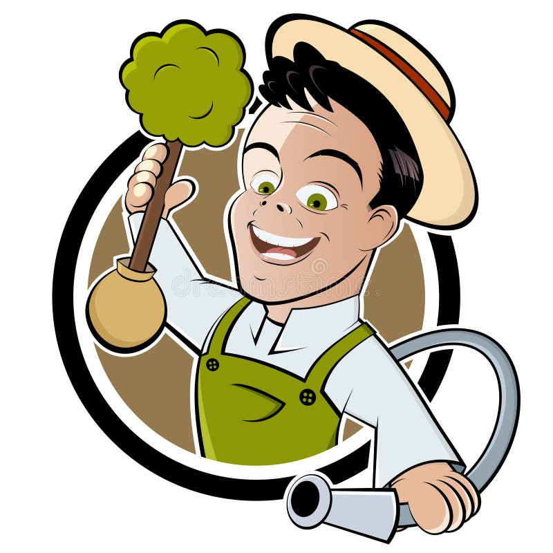Gelukkige beeldverhaaltuinman vector illustratie Gelukkige beeldverhaaltuinman vector illustratie