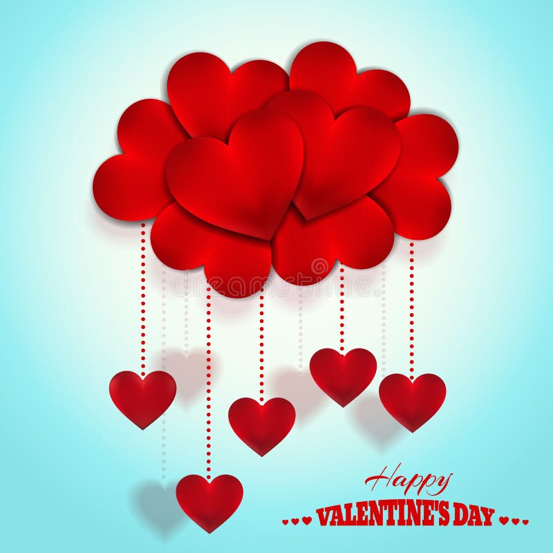 Gelukkige de Hartenwolk van de Valentijnskaartendag Vakantie Vectorontwerp stock illustratie Gelukkige de Hartenwolk van de Valentijnskaartendag Vakantie Vectorontwerp stock illustratie