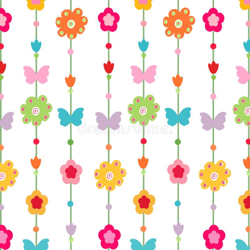 Gelukkige de lentebloem, vlindervector stock illustratie Gelukkige de lentebloem, vlindervector stock illustratie