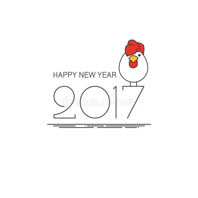 2017 Gelukkige Nieuwjaarillustratie met haan vector illustratie 2017 Gelukkige Nieuwjaarillustratie met haan vector illustratie