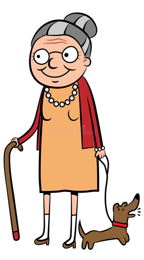 Gelukkige Oude Vrouw Vector Illustratie. Illustration Of Ouder - 20631480