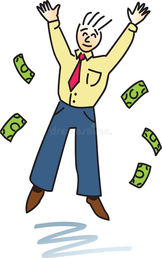 Gelukkige Succesvolle Man royalty-vrije illustratie