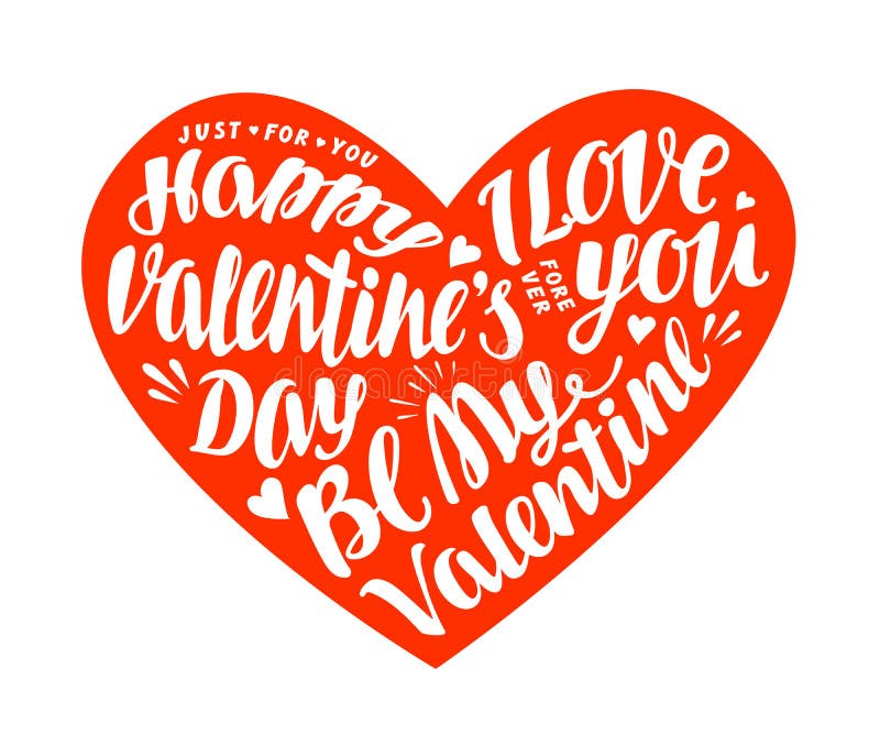 Gelukkige valentijnskaartendag Groetkaart in vormhart met het mooie van letters voorzien, kalligrafie Vector illustratie vector illustratie Gelukkige valentijnskaartendag Groetkaart in vormhart met het mooie van letters voorzien, kalligrafie Vector illustratie vector illustratie