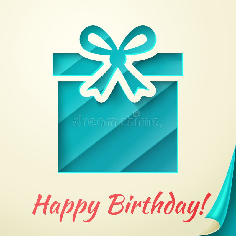 Gelukkige verjaardags retro kaart met giftdoos. Vector royalty-vrije illustratie Gelukkige verjaardags retro kaart met giftdoos. Vector royalty-vrije illustratie
