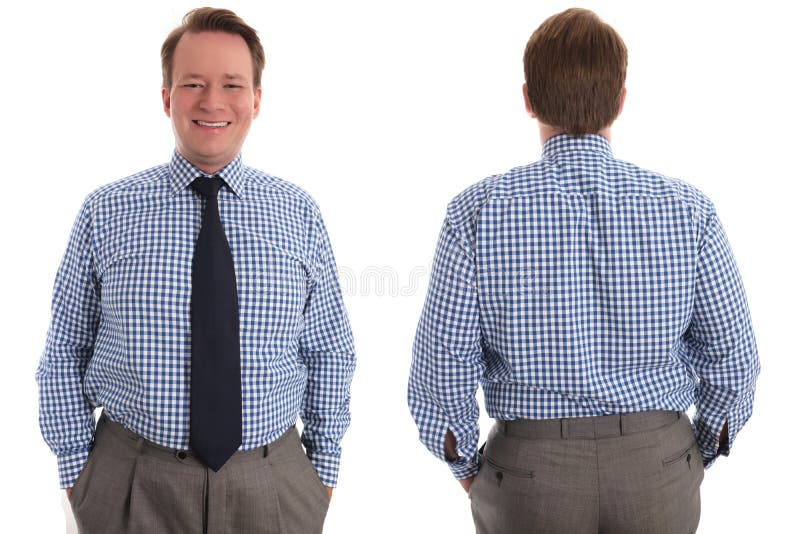Gelukkige zakenman, voorzijde en rug stock foto Gelukkige zakenman, voorzijde en rug stock foto