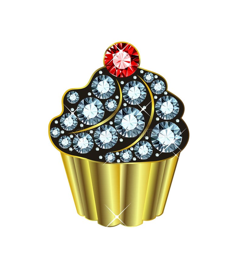 Cupcake made of shiny gems. Cupcake made of shiny gems