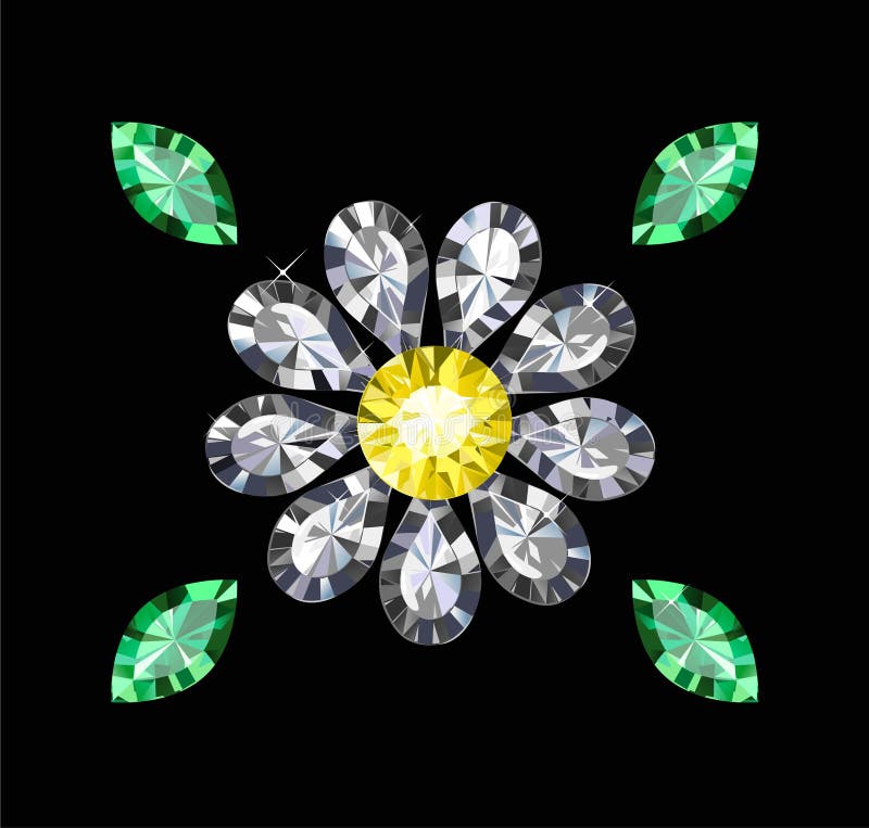 Gem Flower illustrazione vettoriale. Illustrazione di costoso 34395619