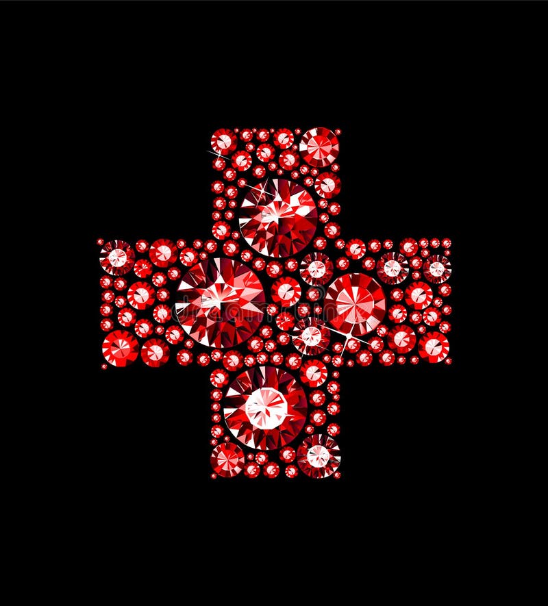 Gem Red Cross stock vector. Illustration of luxurious 34929081