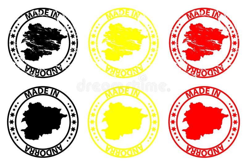 Gemaakt in de rubberzegel van Andorra royalty-vrije illustratie Gemaakt in de rubberzegel van Andorra royalty-vrije illustratie