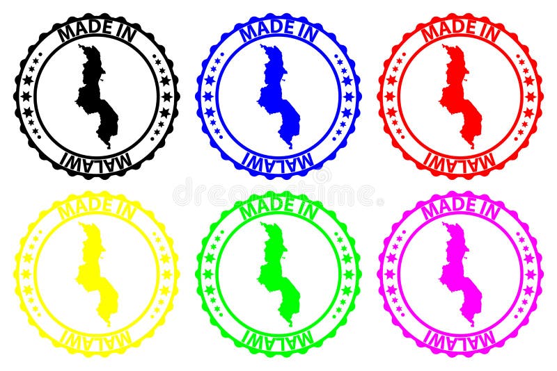 Gemaakt in de rubberzegel van Malawi vector illustratie