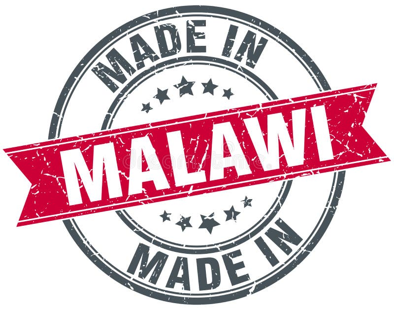 Gemaakt in de zegel van Malawi royalty-vrije illustratie