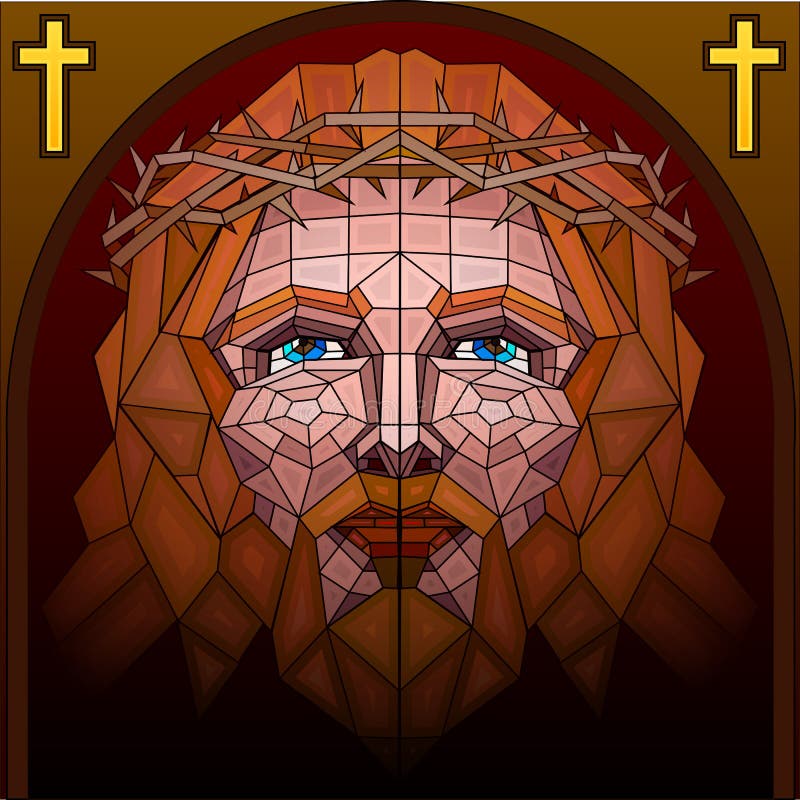 Het Schilderen van het gebrandschilderd glas van Jesus-Christus royalty-vrije illustratie Het Schilderen van het gebrandschilderd glas van Jesus-Christus royalty-vrije illustratie
