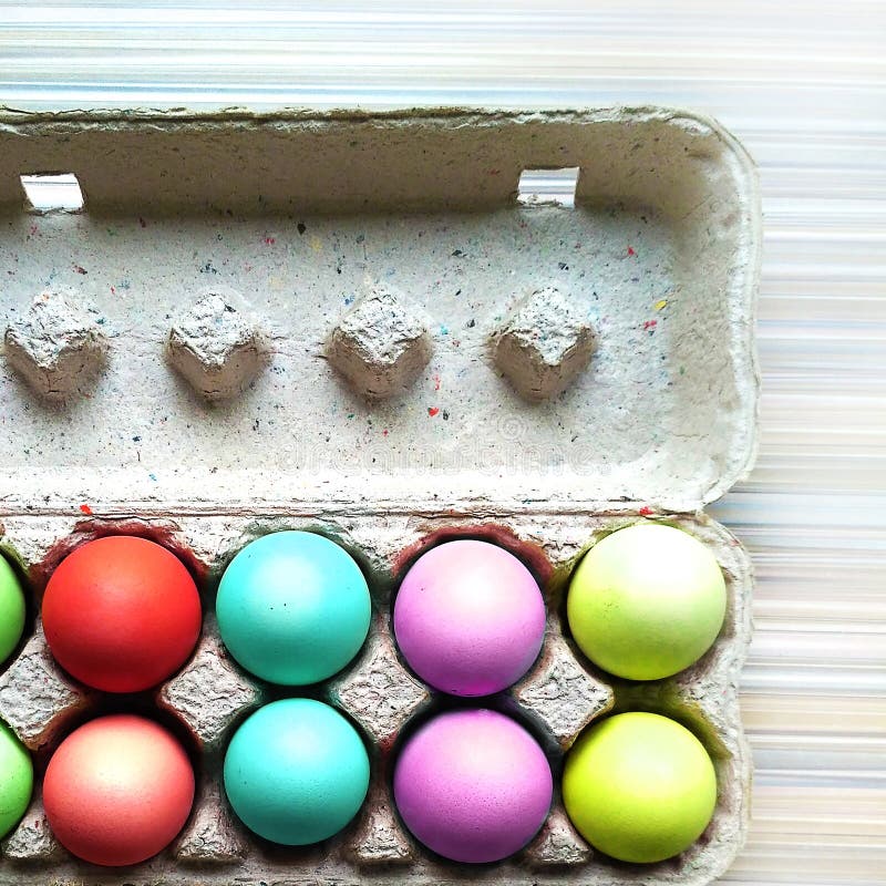 Painted Eggs in Egg Tray. Happy Easter. Spring Holiday. Holiday ...