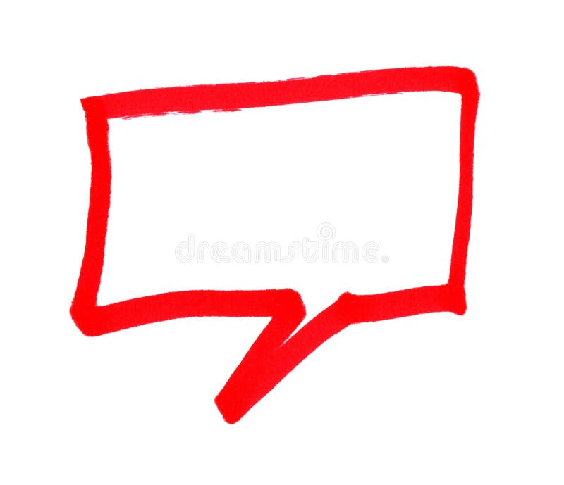 Gemalte rote Spracheblase lizenzfreies stockfoto Gemalte rote Spracheblase lizenzfreies stockfoto