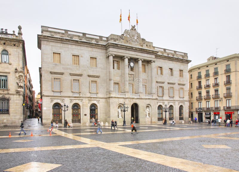 Gemeentebestuur van Barcelona in Barcelona spanje stock foto Gemeentebestuur van Barcelona in Barcelona spanje stock foto
