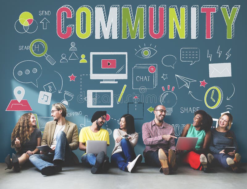 Gemeinschaftsgesellschaft, die Kommunikations-gehörendes Konzept teilt