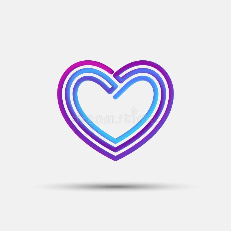 Creatief verweven en gemengd hart lijn icoon vector illustratie