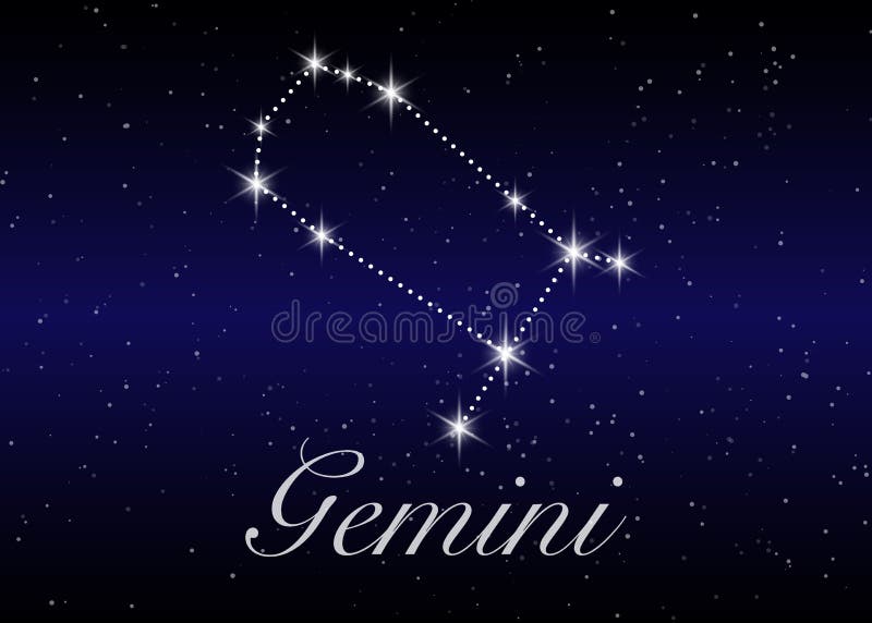 Gemini Constellation In Deep Space Stock Illustration - Illustration of ...