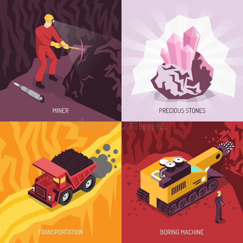 Free Vector  Mining game icons