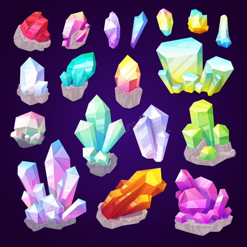 Gemstone crystals and jewel gem stones