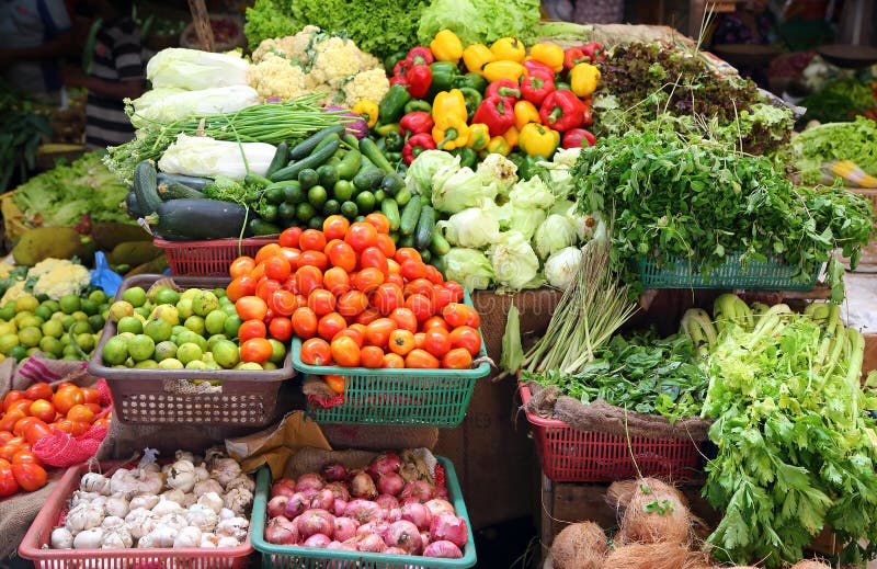 Various vegetables on market in asia. Various vegetables on market in asia