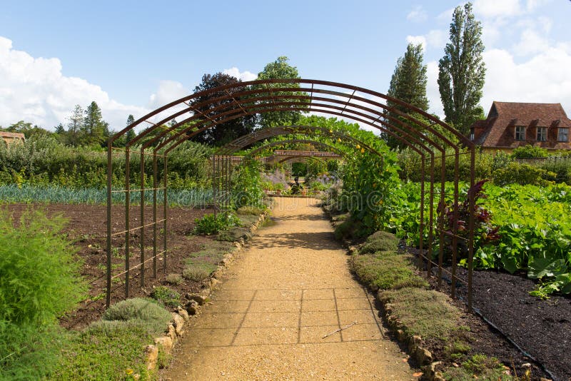 Gemüsegarten Barrington Court nahe Ilminster Somerset England Großbritannien mit Gärten im Sommersonnenschein stockfoto Gemüsegarten Barrington Court nahe Ilminster Somerset England Großbritannien mit Gärten im Sommersonnenschein stockfoto