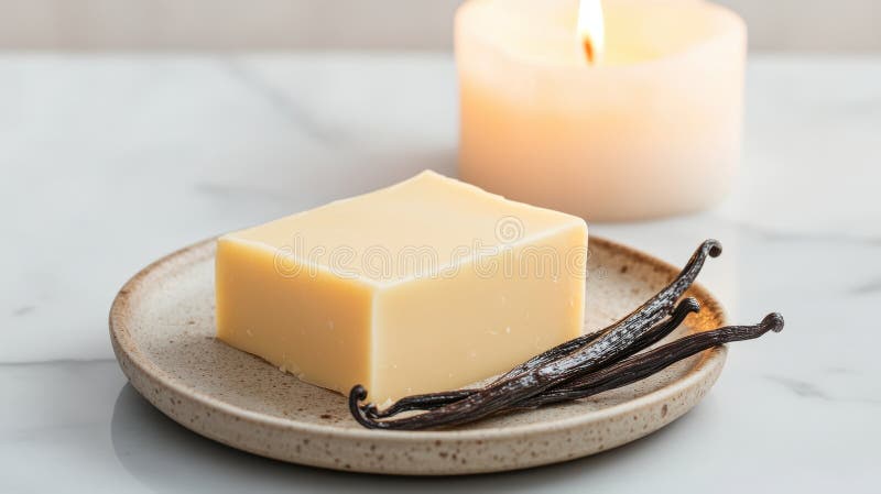 Gemütliches Zuhause Kochen eine gemütliche Hausküche mit einer Keramikplatte, die Kakaobutter und Vanillebohnen weich hält lizenzfreies stockbild