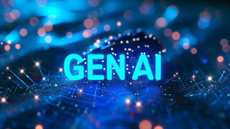 Text generativ al AI și fundal cu rețea neuronală și creier digital vector illustration