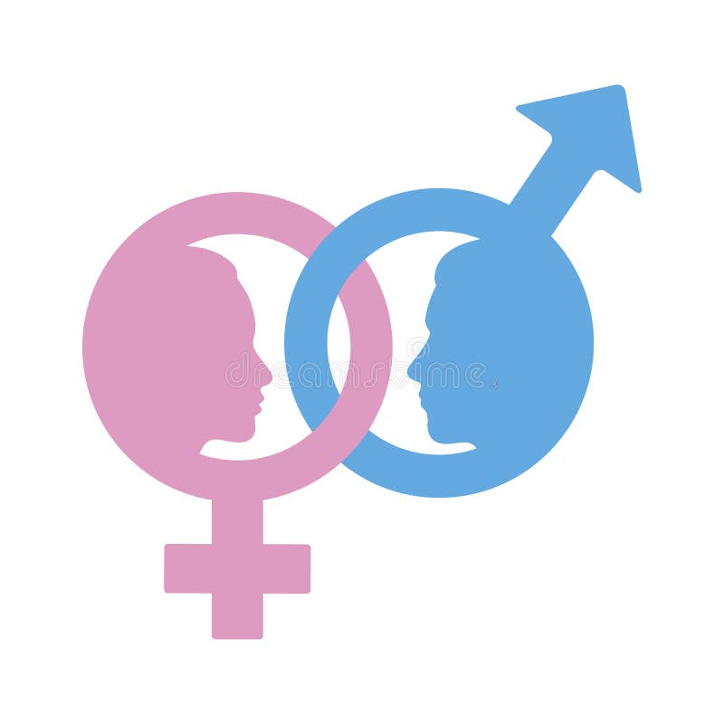 Gender Symbol Of A Man And Woman In A Circle Stock Vector