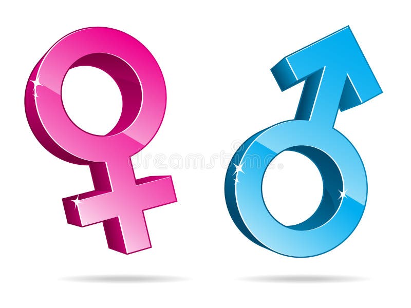 Gender Symbols In 3D EPS