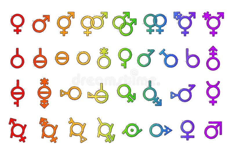 Gender Symbols Collections Signs Of Sexual Orientation Vector Stock Illustration