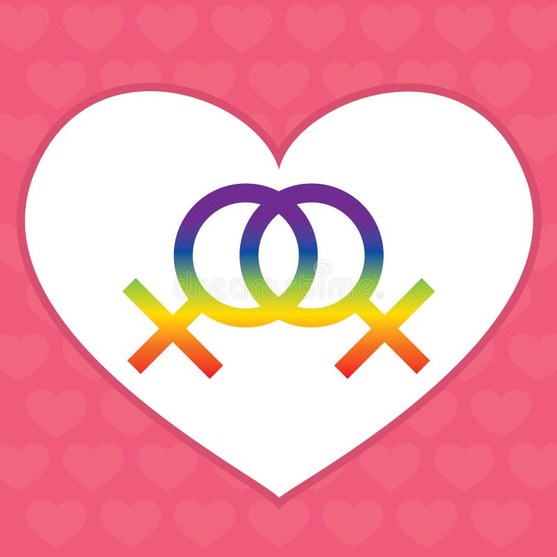 Lesbian heart. Символ гендера в сердце.