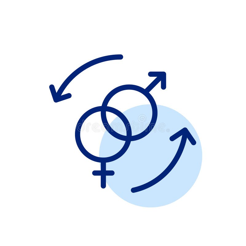 Gender transitioning symbol. Female and male sex, arrows. Pixel perfect, editable stroke line icon vector illustration Gender transitioning symbol. Female and male sex, arrows. Pixel perfect, editable stroke line icon vector illustration