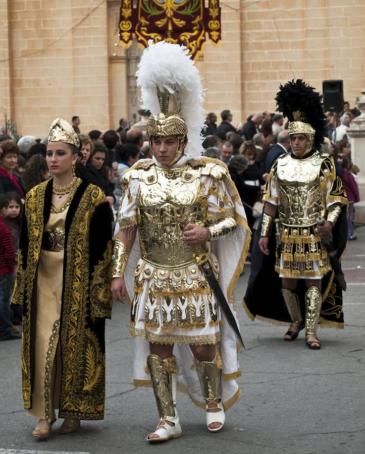 LUQA, MALTA - APR10 - Roman general during the Good Friday procesion in Luqa in Malta April 10, 2009