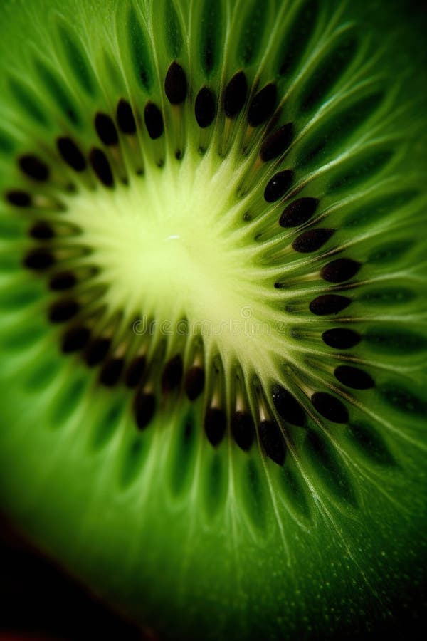 General ai macro fresco kiwi texturizado fondo ilustración del vector