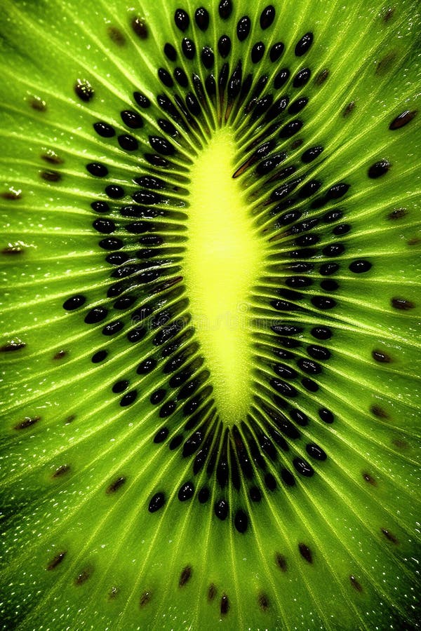 General ai macro fresco kiwi texturizado fondo stock de ilustración